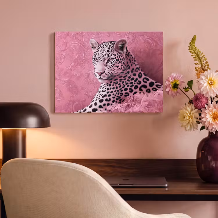 Akoestisch schilderij - Panter - Luxe - Roze — 4
