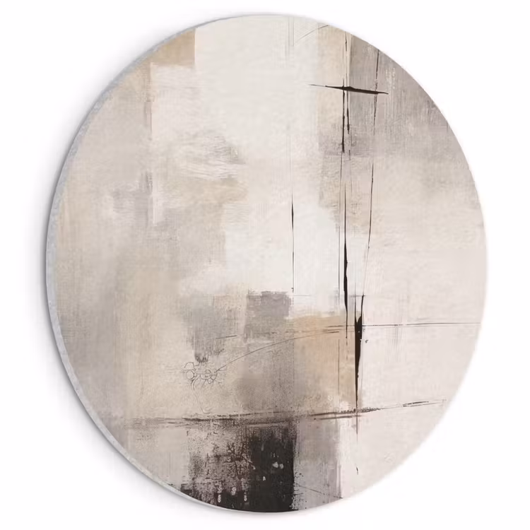 Akoestisch schilderij rond - Abstract - Kunst - Grijs — 1