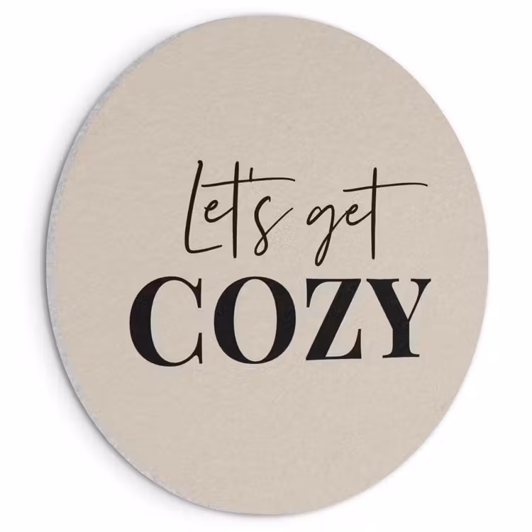 Akoestisch schilderij rond - Beige - Winter - Quote - Cozy — 1