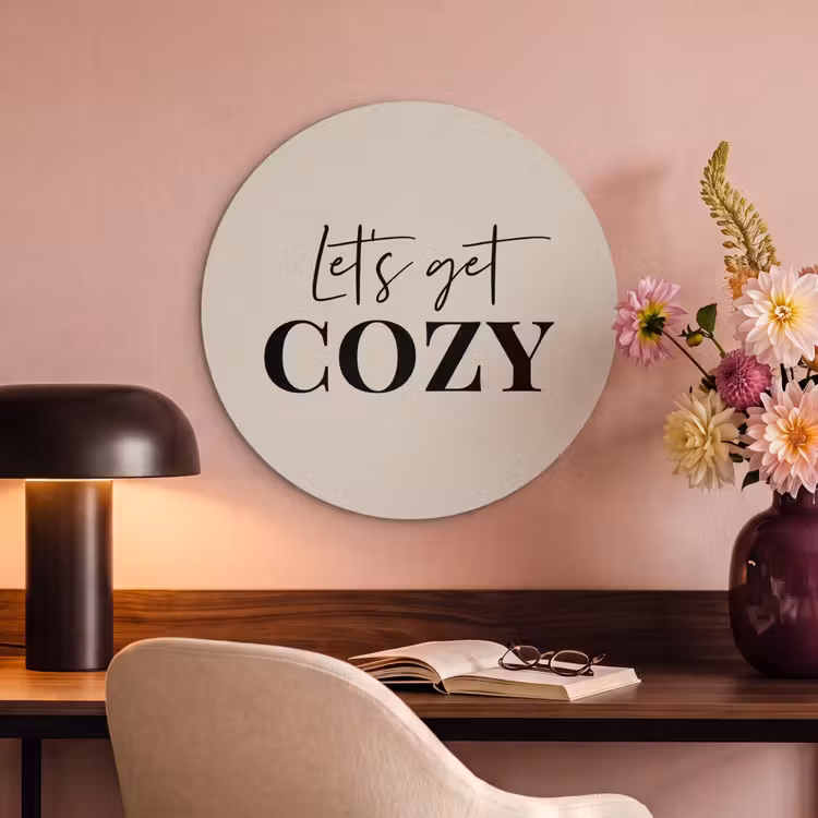 Akoestisch schilderij rond - Beige - Winter - Quote - Cozy — 2