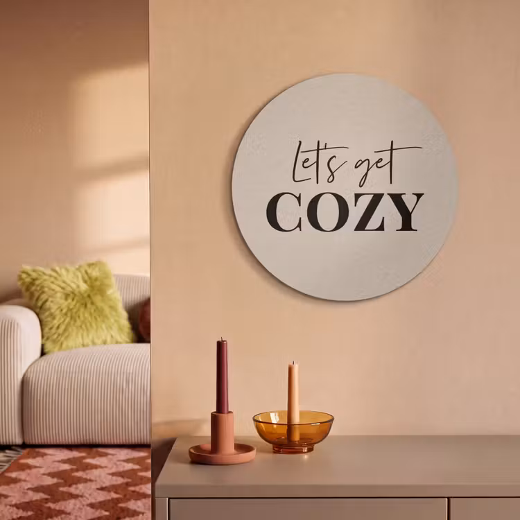 Akoestisch schilderij rond - Beige - Winter - Quote - Cozy — 3