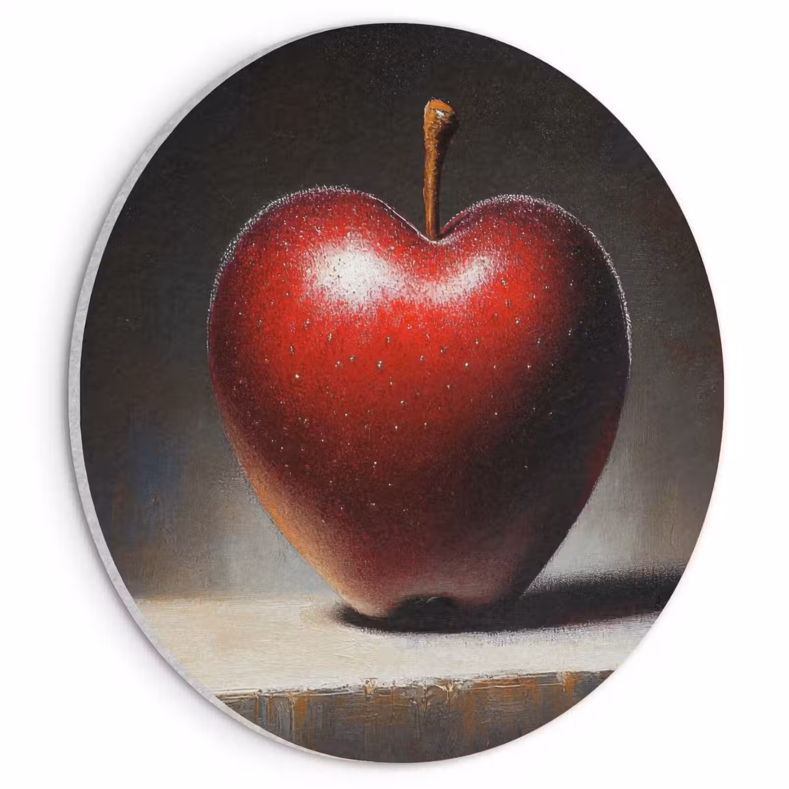 Akoestisch schilderij rond - Apple - Hart - Rood — 1