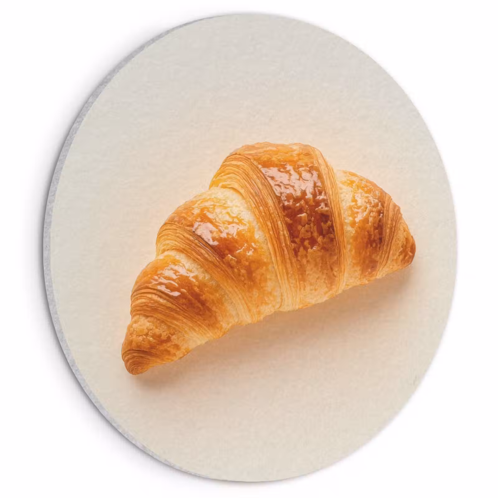Akoestisch schilderij rond - Croissant - Brood - Beige — 1