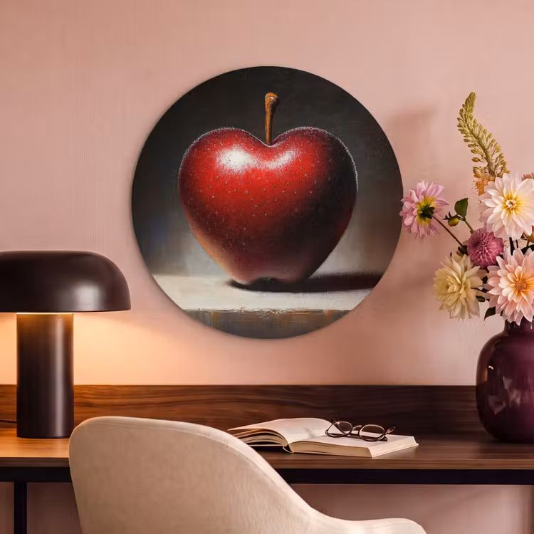 Akoestisch schilderij rond - Apple - Hart - Rood — 2
