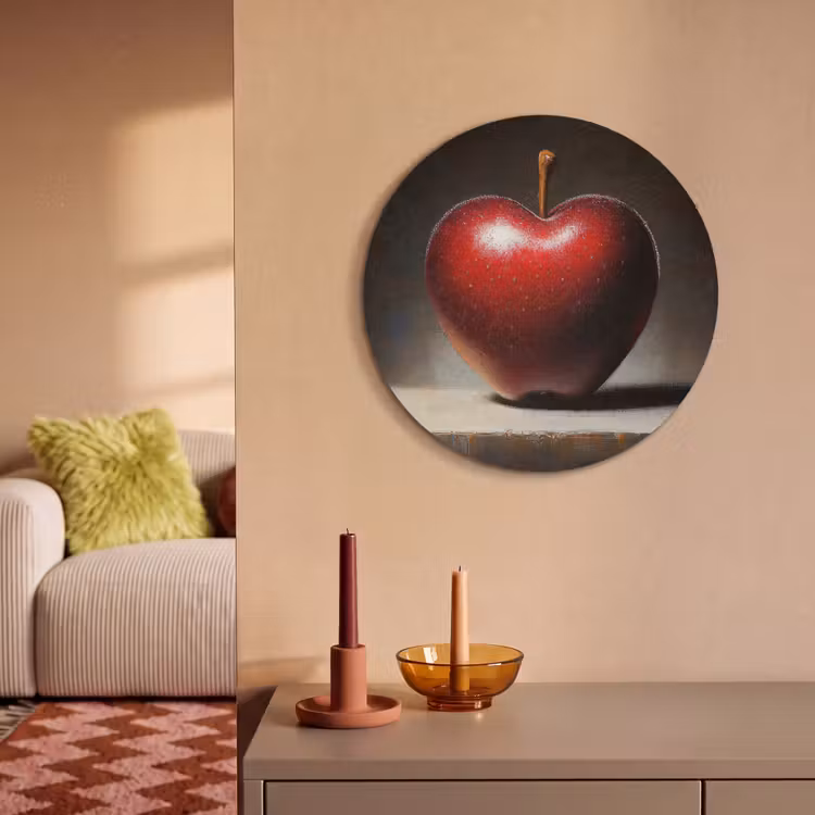Akoestisch schilderij rond - Apple - Hart - Rood — 3