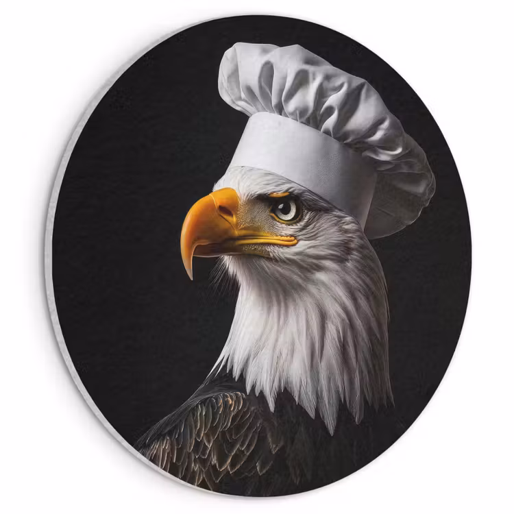 Akoestisch schilderij rond - Arend -Amerika - Koksmuts - Vogel - Stoer — 1
