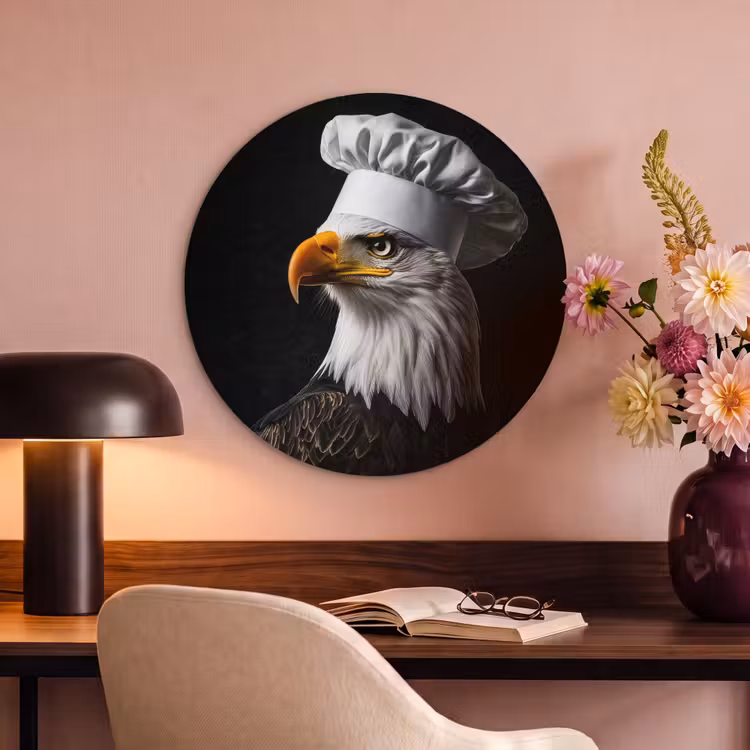 Akoestisch schilderij rond - Arend -Amerika - Koksmuts - Vogel - Stoer — 2