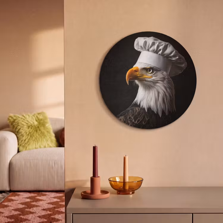 Akoestisch schilderij rond - Arend -Amerika - Koksmuts - Vogel - Stoer — 3