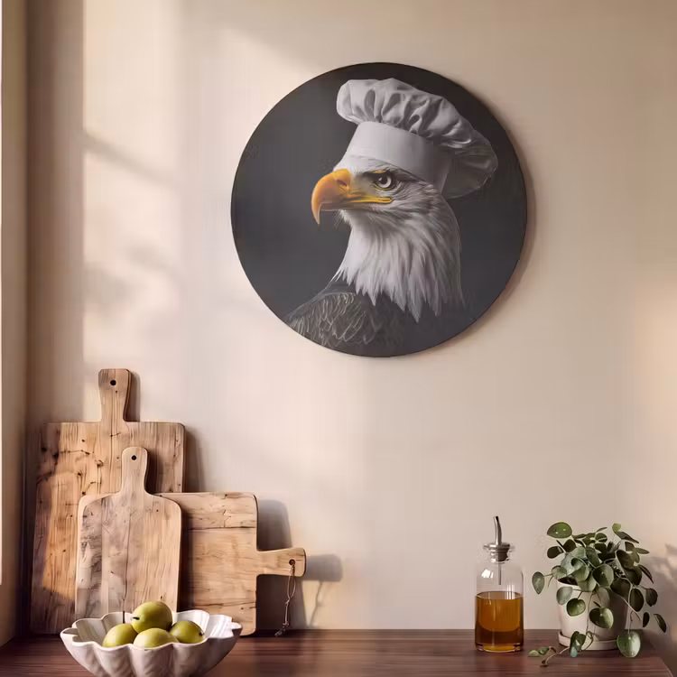 Akoestisch schilderij rond - Arend -Amerika - Koksmuts - Vogel - Stoer — 4