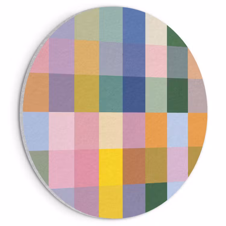 Akoestisch schilderij rond - Blokken - Vierkant - Patroon - Gekleurd — 1
