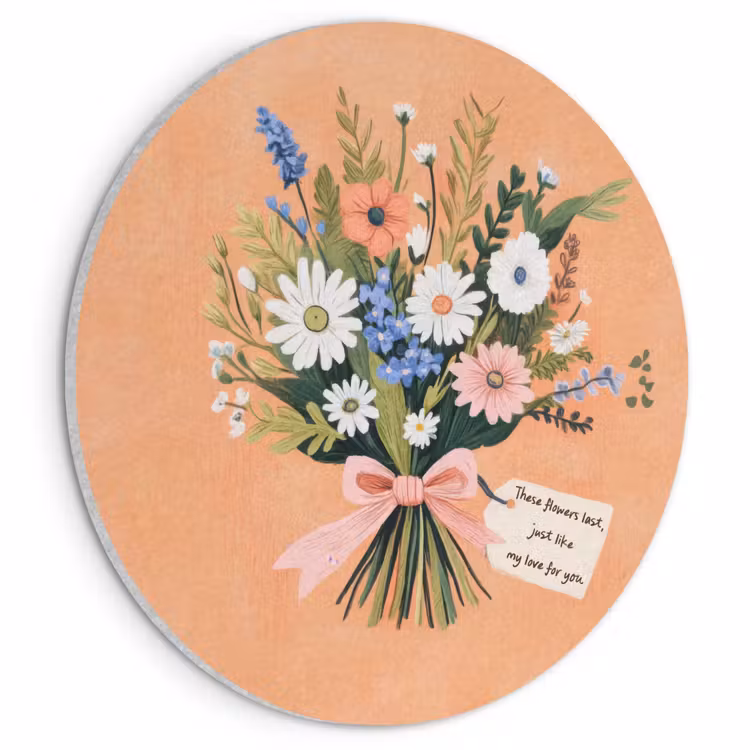 Akoestisch schilderij rond - Boeket - Strikje - Quote — 1