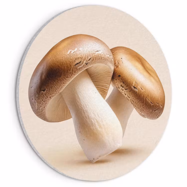 Akoestisch schilderij rond - Champignons - Zacht - Beige — 1