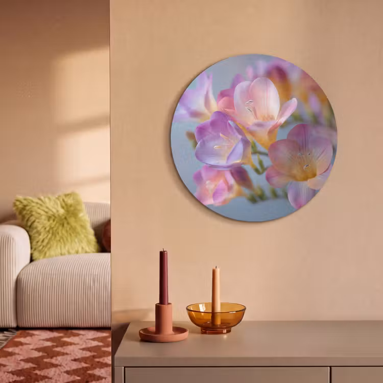 Akoestisch schilderij rond - Bloemen - Paars - Overloop - Meeldraden — 3