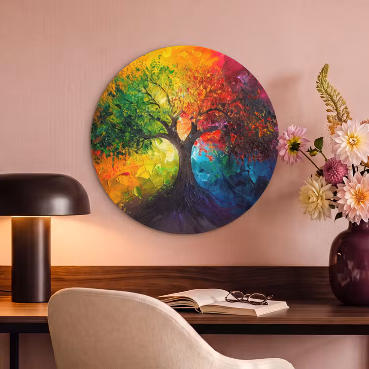 Akoestisch schilderij rond - Boom - Kleurrijk - Modern - Abstract — 2