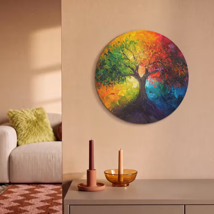 Akoestisch schilderij rond - Boom - Kleurrijk - Modern - Abstract — 3