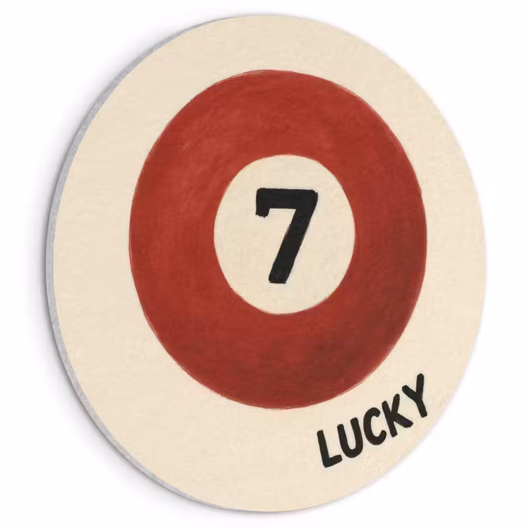 Akoestisch schilderij rond - Cirkel - Zeven - Lucky - Rood — 1
