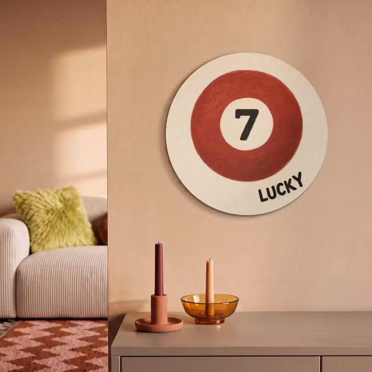 Akoestisch schilderij rond - Cirkel - Zeven - Lucky - Rood — 3