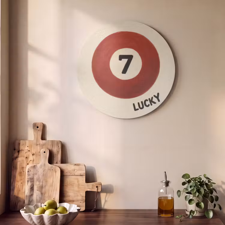 Akoestisch schilderij rond - Cirkel - Zeven - Lucky - Rood — 4