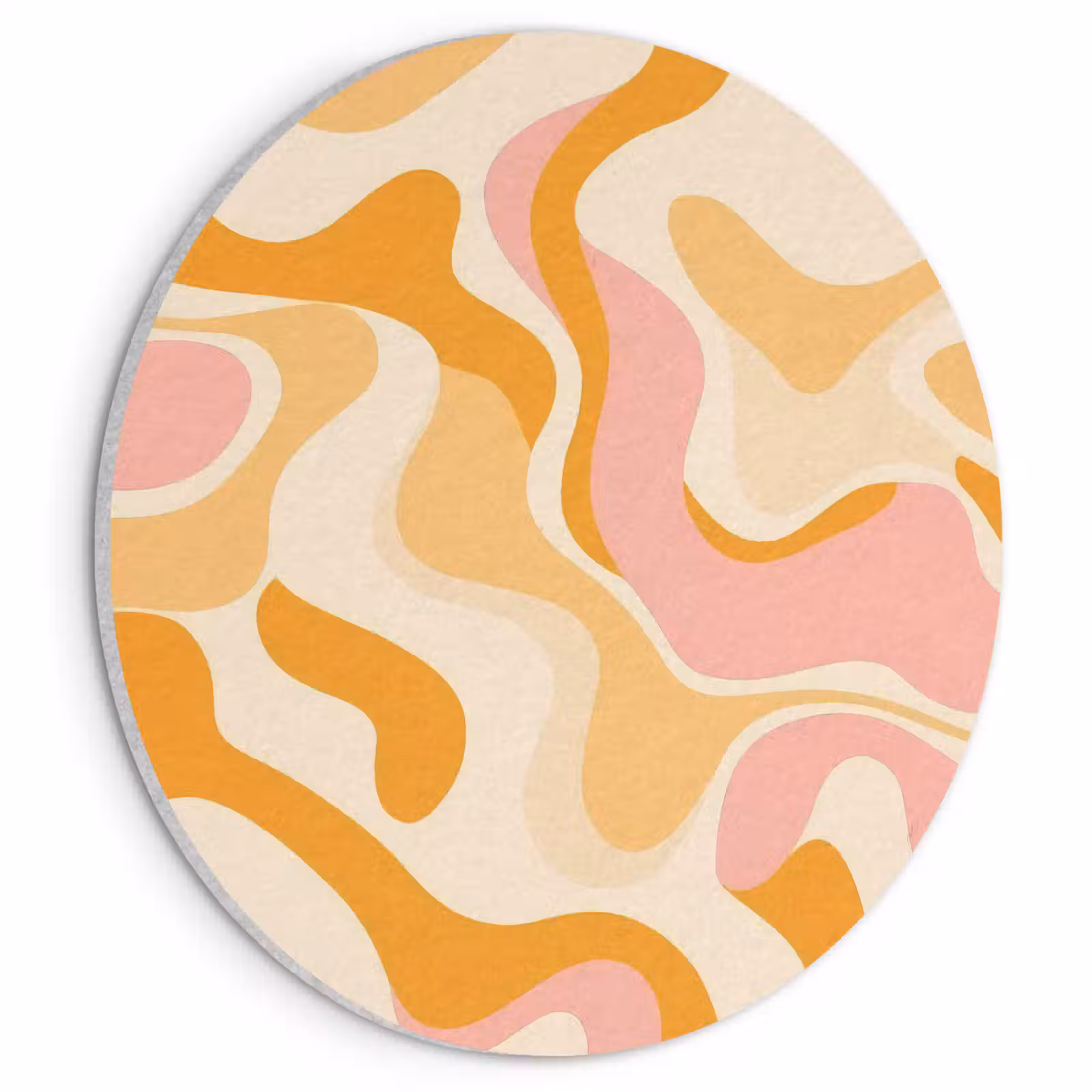 Akoestisch schilderij rond - Abstract - Golvend - Oranje — 1