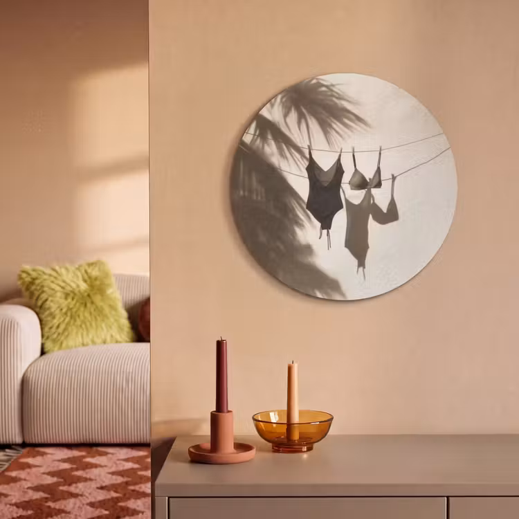 Akoestisch schilderij rond - Badkleding - Palmbomen - Schaduw - Tropisch — 3