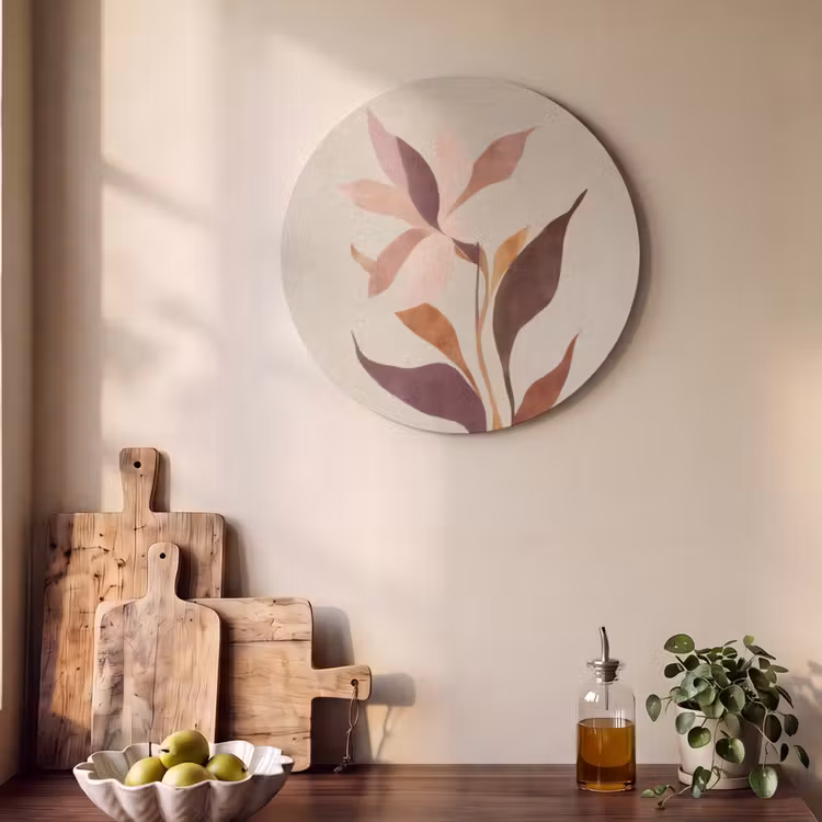 Akoestisch schilderij rond - Bloemen - Blaadjes - Minimalistisch - Roze — 4