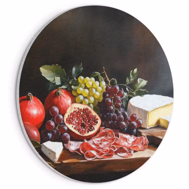Akoestisch schilderij rond - Borrelplank - Stilleven - Vintage — 1