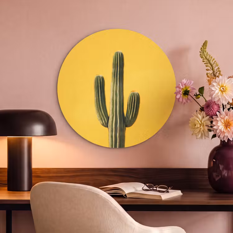Akoestisch schilderij rond - Cactus - Groen - Minimalistisch — 2