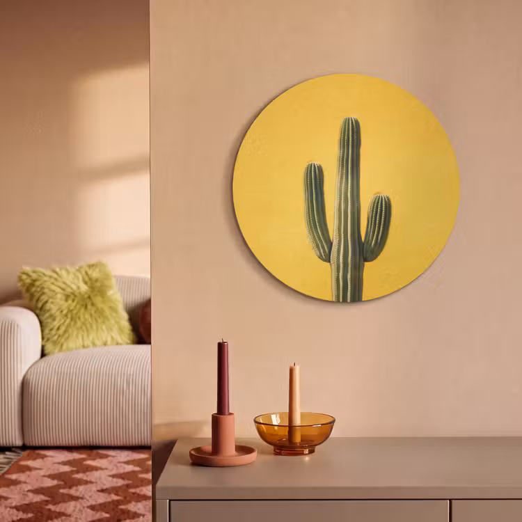Akoestisch schilderij rond - Cactus - Groen - Minimalistisch — 3