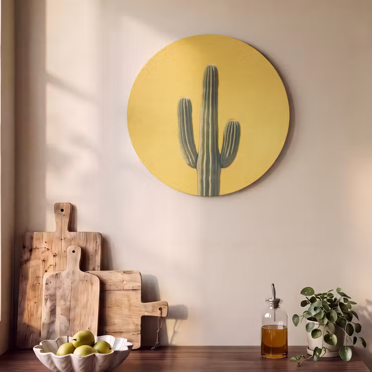 Akoestisch schilderij rond - Cactus - Groen - Minimalistisch — 4