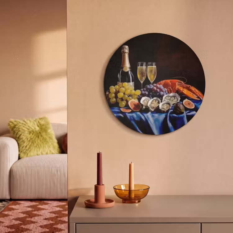 Akoestisch schilderij rond - Champagne - Luxe - Oesters — 3