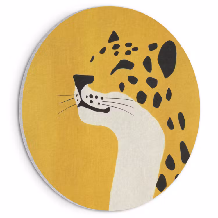 Akoestisch schilderij rond - Cheetah - Illustratie - Geel — 1