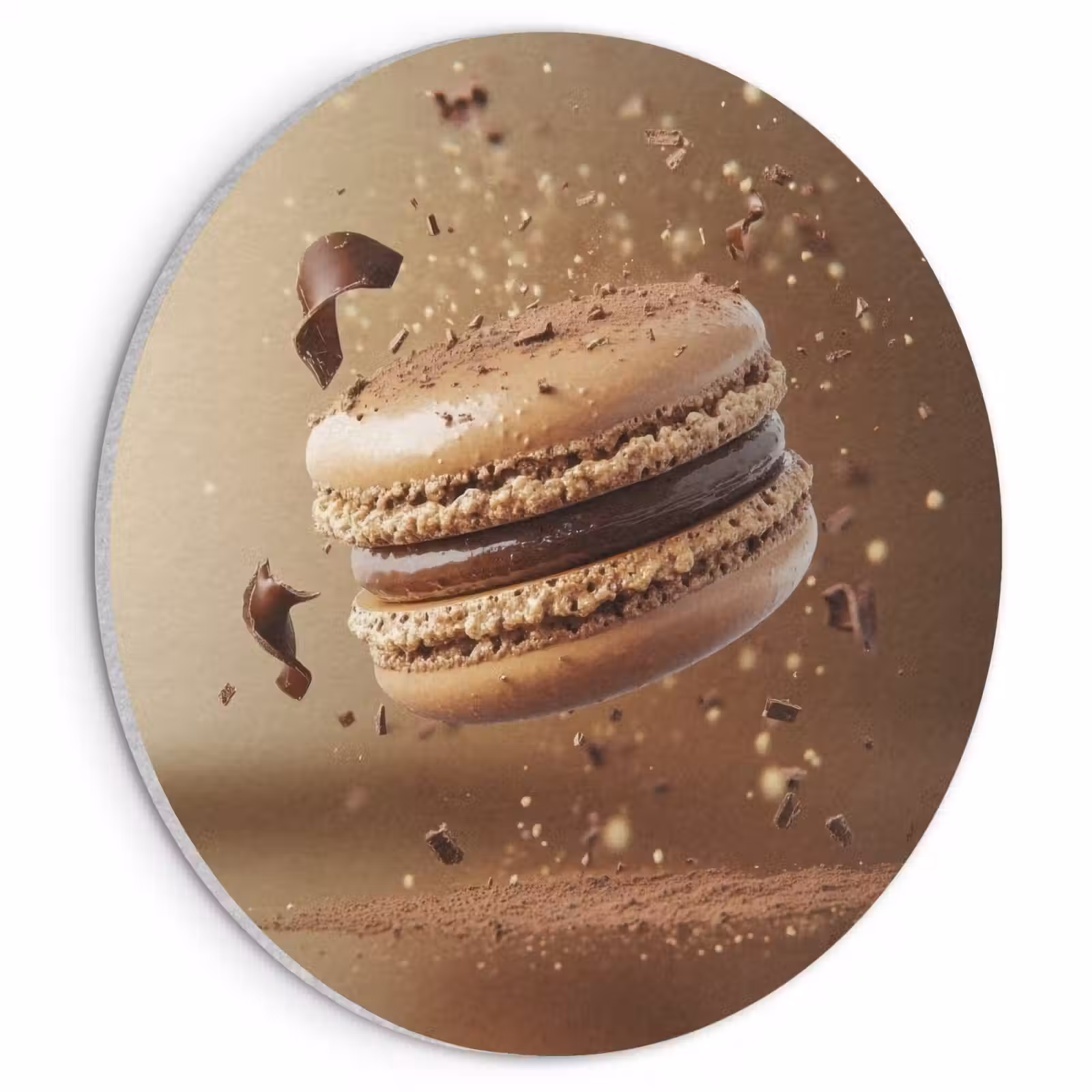 Akoestisch schilderij rond - Chocolade - Macarons - Eten - Snoep — 1