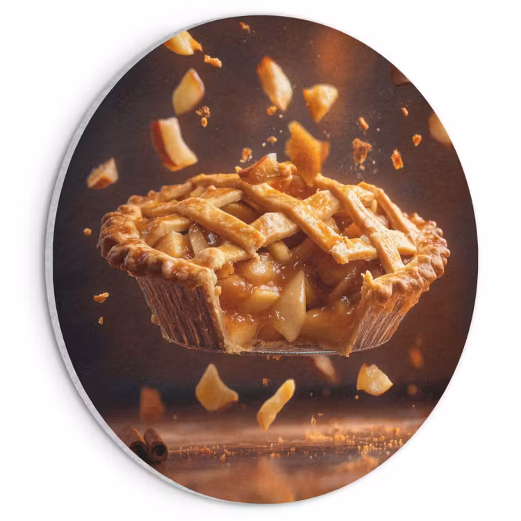 Akoestisch schilderij rond - Appel - Taart - Warm - Eten — 1