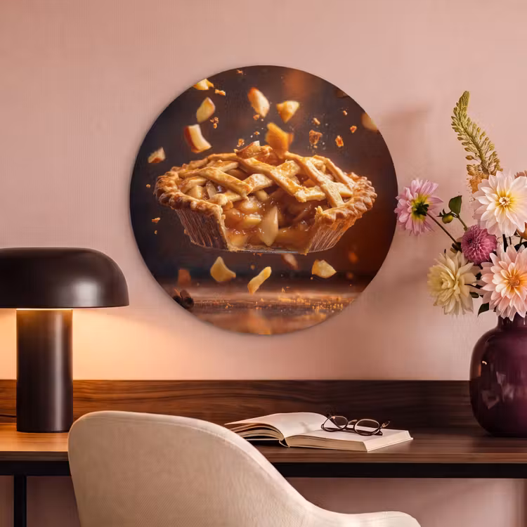 Akoestisch schilderij rond - Appel - Taart - Warm - Eten — 2