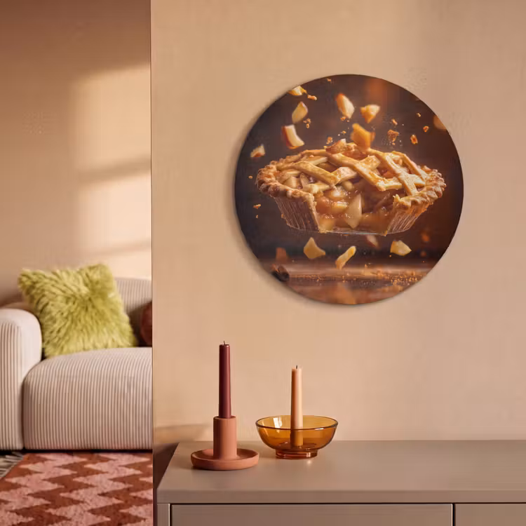 Akoestisch schilderij rond - Appel - Taart - Warm - Eten — 3