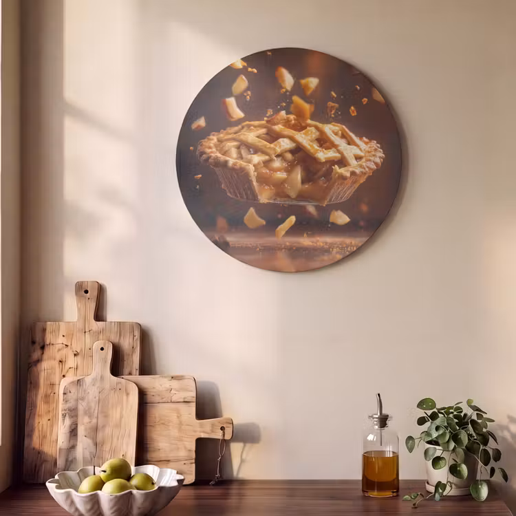 Akoestisch schilderij rond - Appel - Taart - Warm - Eten — 4