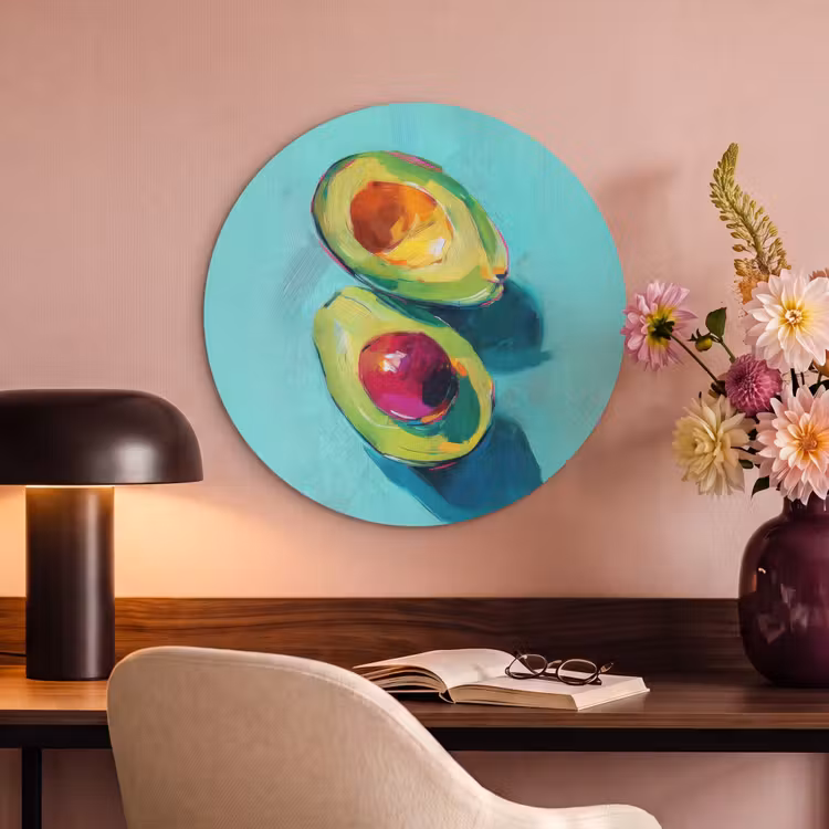 Akoestisch schilderij rond - Avocado - Groen - Pit - Schaduw — 2