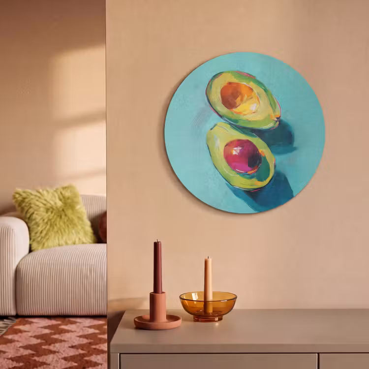 Akoestisch schilderij rond - Avocado - Groen - Pit - Schaduw — 3