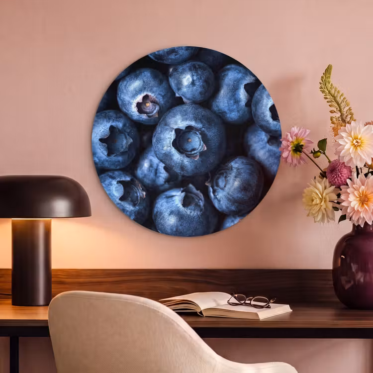 Akoestisch schilderij rond - Bessen - Blauw - Fruit — 2