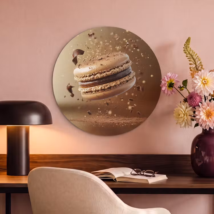 Akoestisch schilderij rond - Chocolade - Macarons - Eten - Snoep — 2