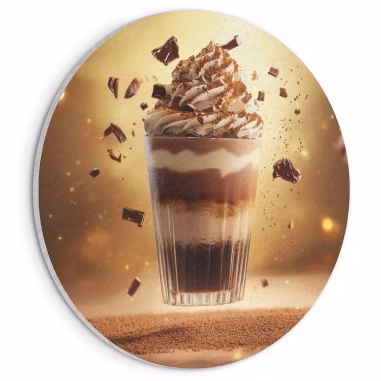 Akoestisch schilderij rond - Dessert - Chocolade - Zoet - Eten — 1