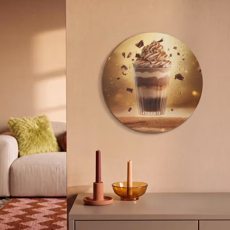 Akoestisch schilderij rond - Dessert - Chocolade - Zoet - Eten — 3