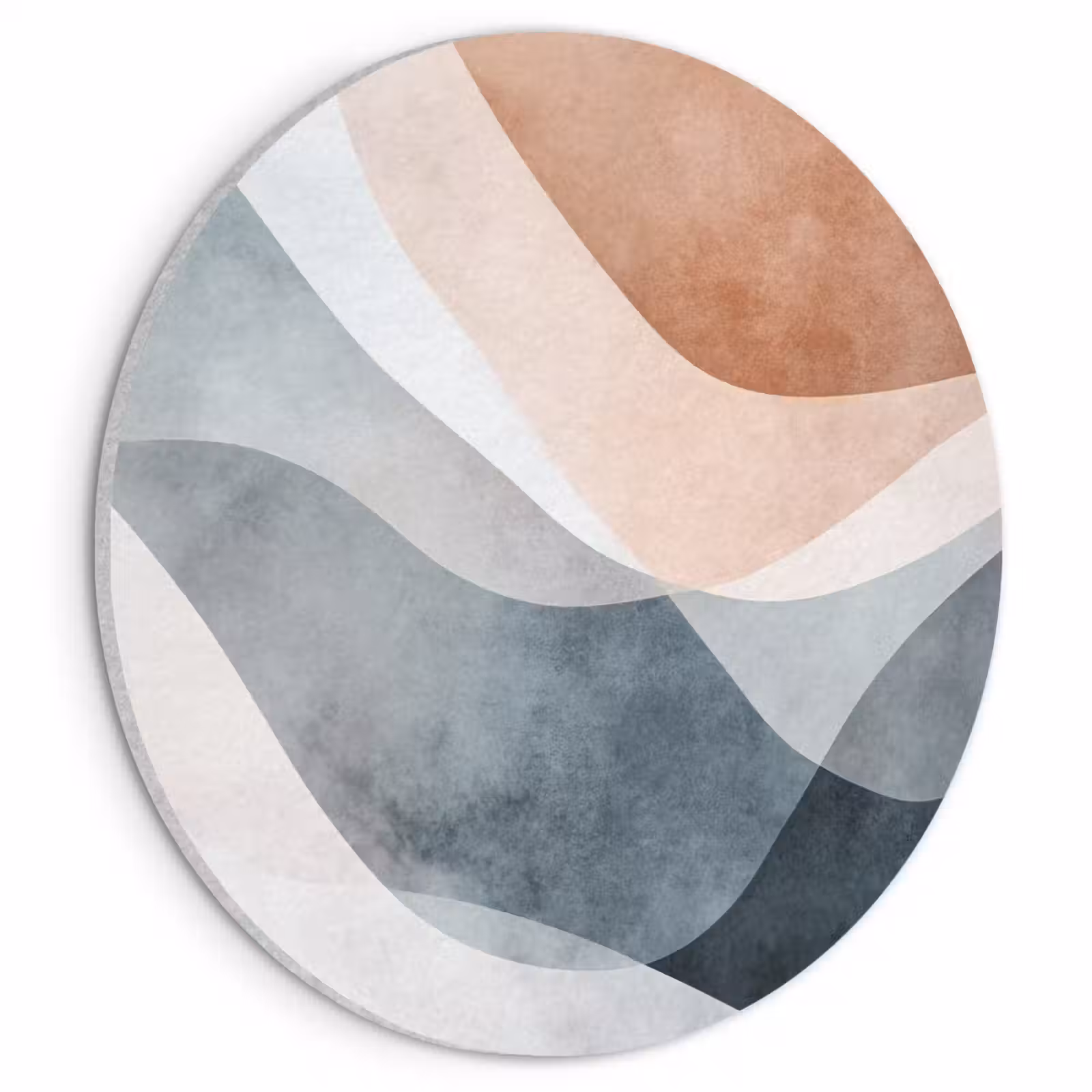 Akoestisch schilderij rond - Abstract - Golven - Blauw — 1