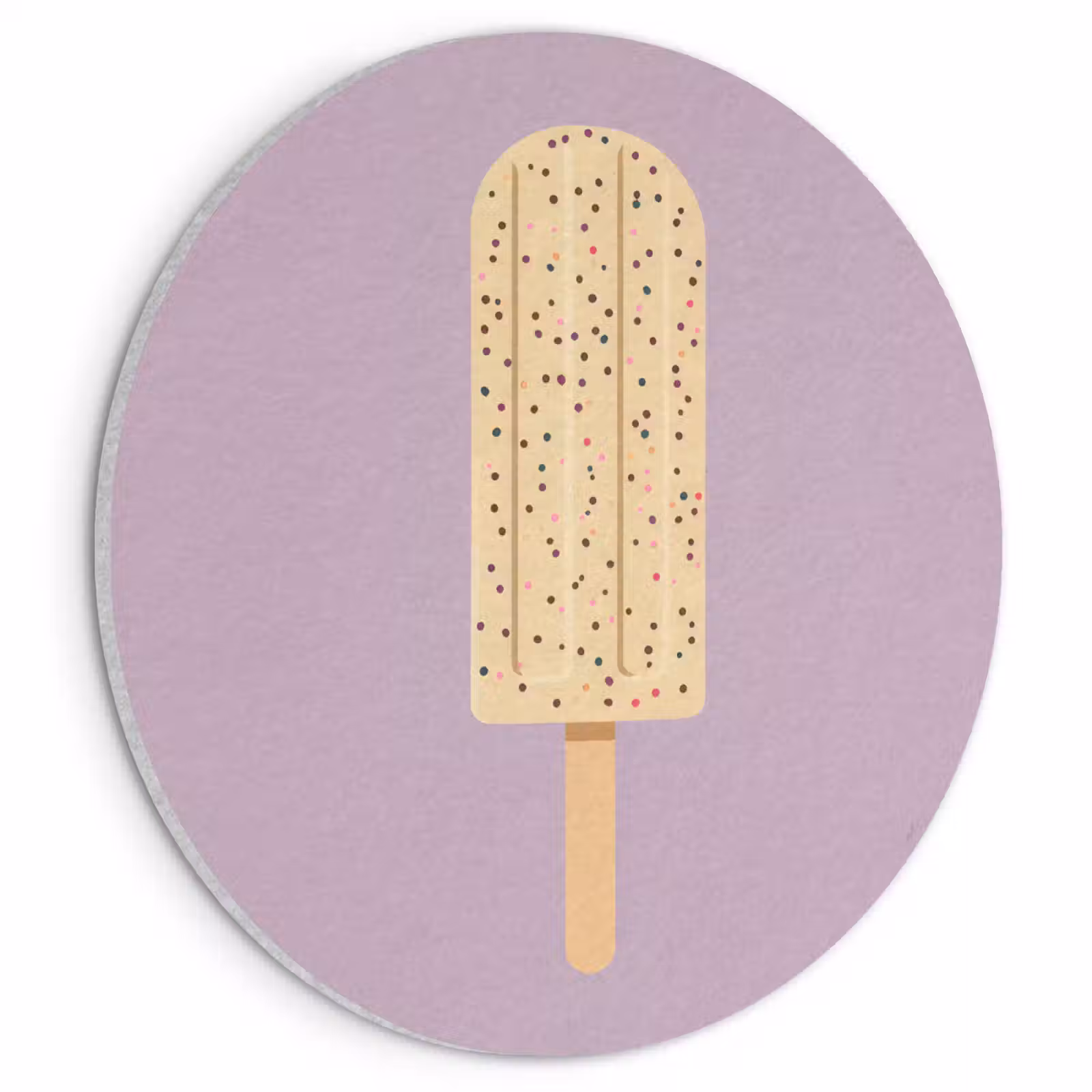Akoestisch schilderij rond - Beige - Ijsje - Spikkels — 1