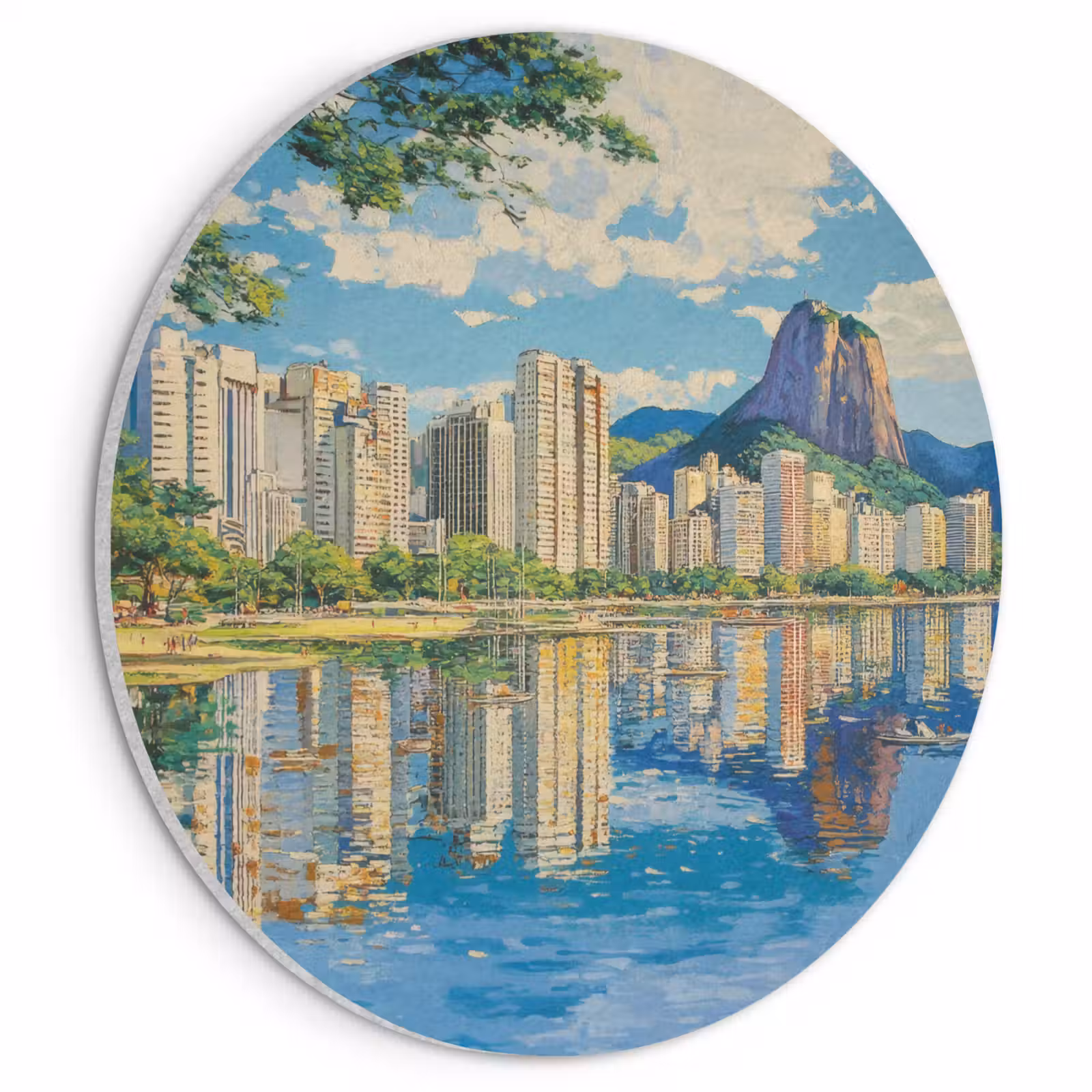 Akoestisch schilderij rond - Berg - Skyline - Strand - Water — 1
