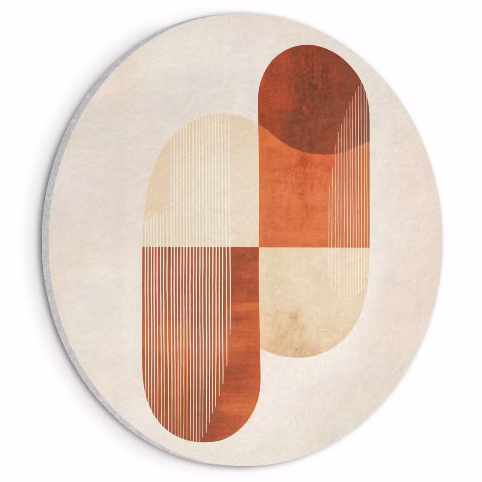 Akoestisch schilderij rond - Bogen - Beige - Vormen — 1