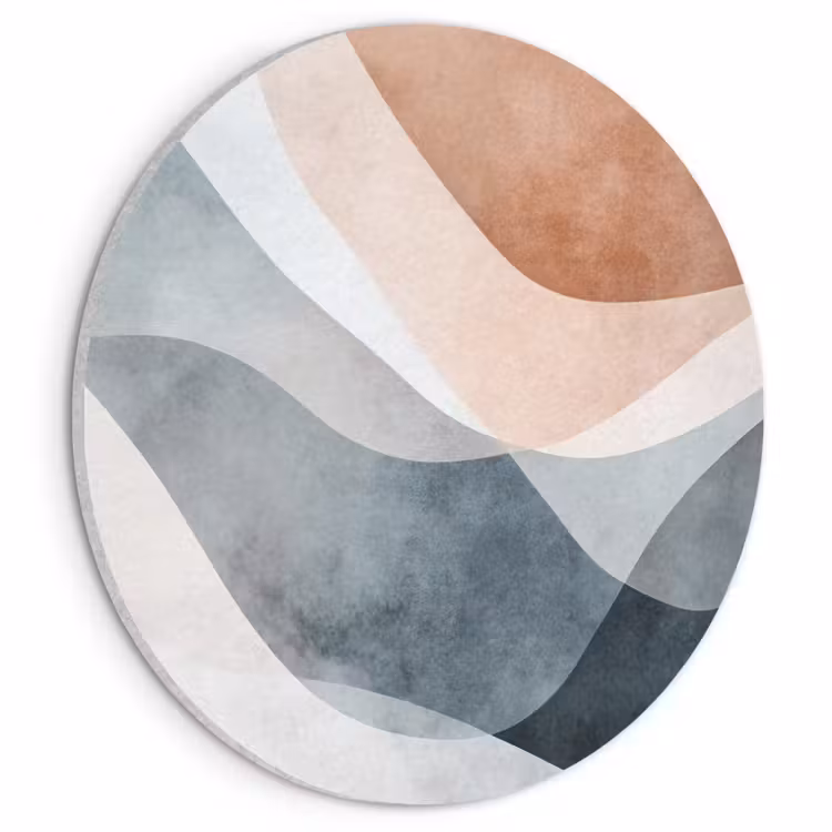 Akoestisch schilderij rond - Abstract - Golven - Blauw — 1