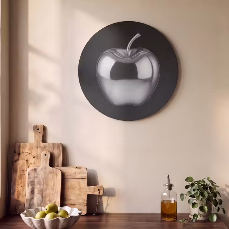 Akoestisch schilderij rond - Appel - Metallic - Symmetrisch — 4
