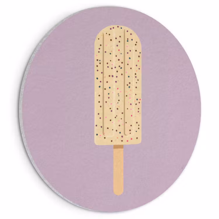 Akoestisch schilderij rond - Beige - Ijsje - Spikkels — 1