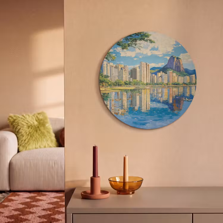 Akoestisch schilderij rond - Berg - Skyline - Strand - Water — 3